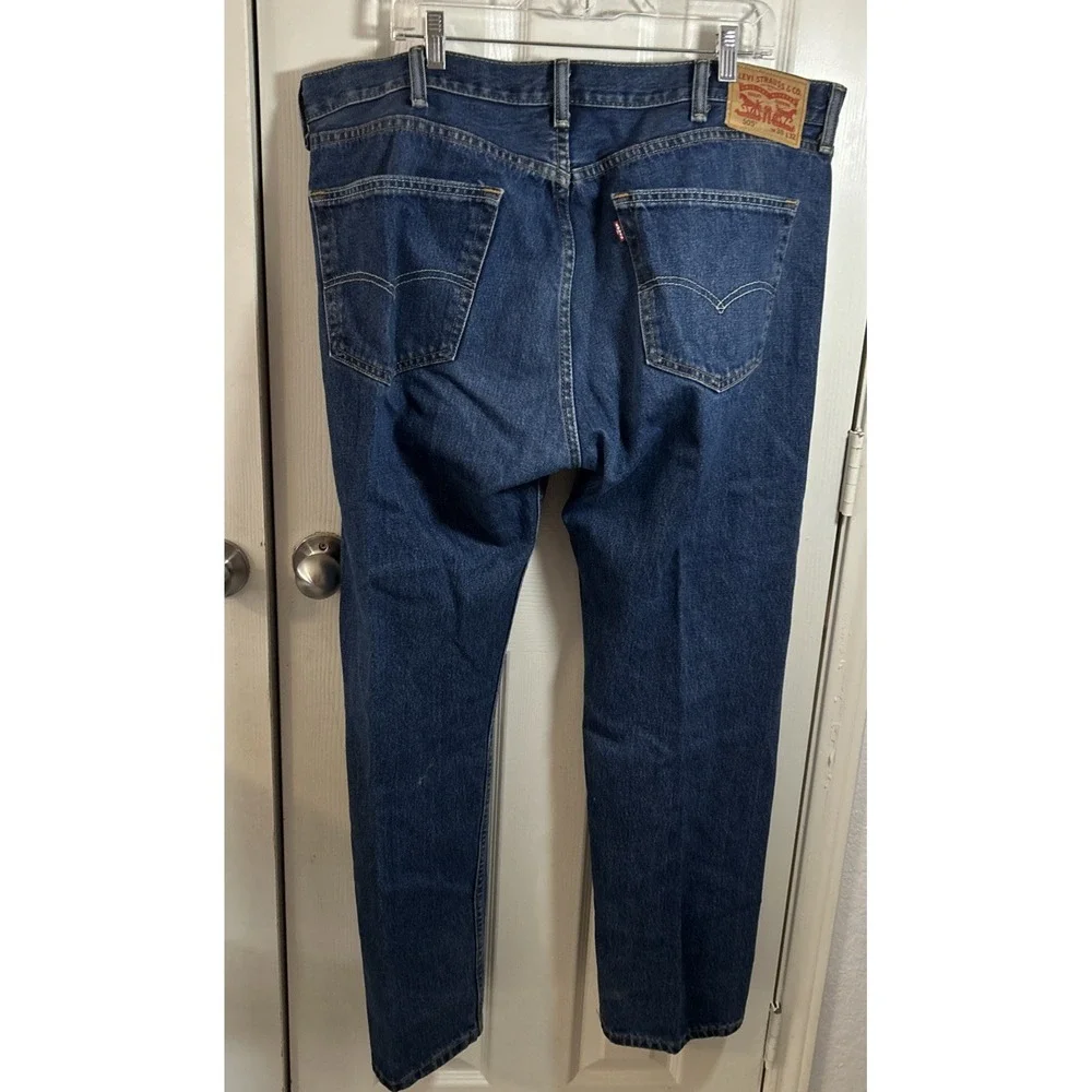Levis 505 Regular Jeans Mens 38x32‎ Blue Straight Leg Zip Fly Denim 5-Pocket